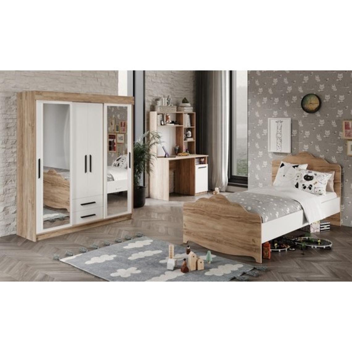 Afilli Ildır Çocuk Odası Takımı Tamamı Mdf Flora Beyaz Aynalı