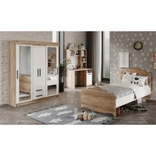 Afilli Ildır Çocuk Odası Takımı Tamamı Mdf Flora Beyaz Aynalı