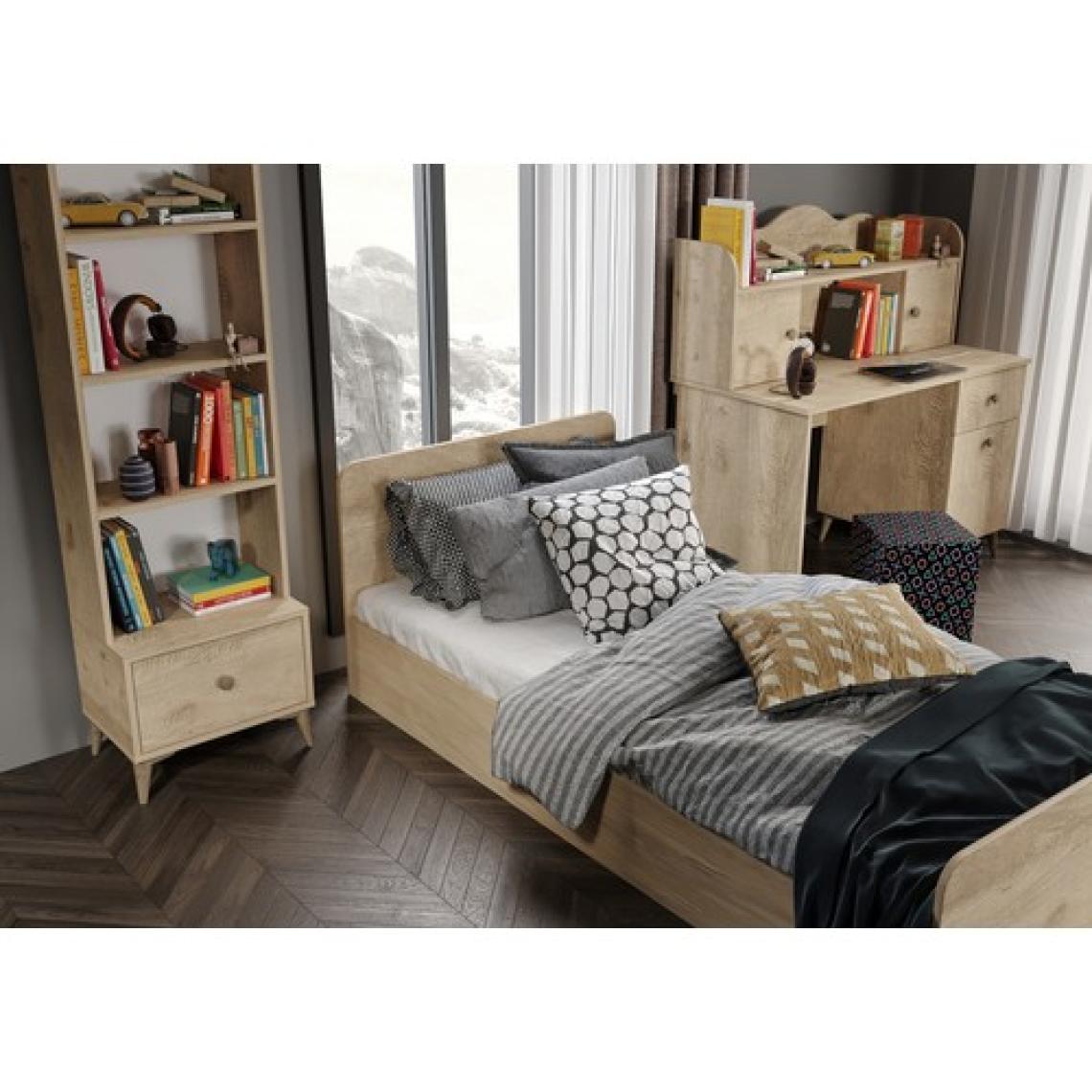 Kzn Home Akasya Modern Genç Odası Takımı Meşe - 4 Parçalı ve Tamamı 1. Kalite Mdf