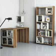 Variant Mobilya Box Çalışma Masası Ve Kitaplık Takımı - Ceviz / Krem