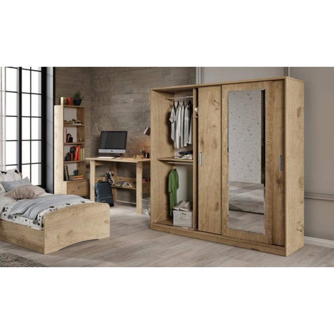 Kzn Home Samira Modern Genç Odası Takımı Meşe - 5 Parçalı ve Tamamı Mdf