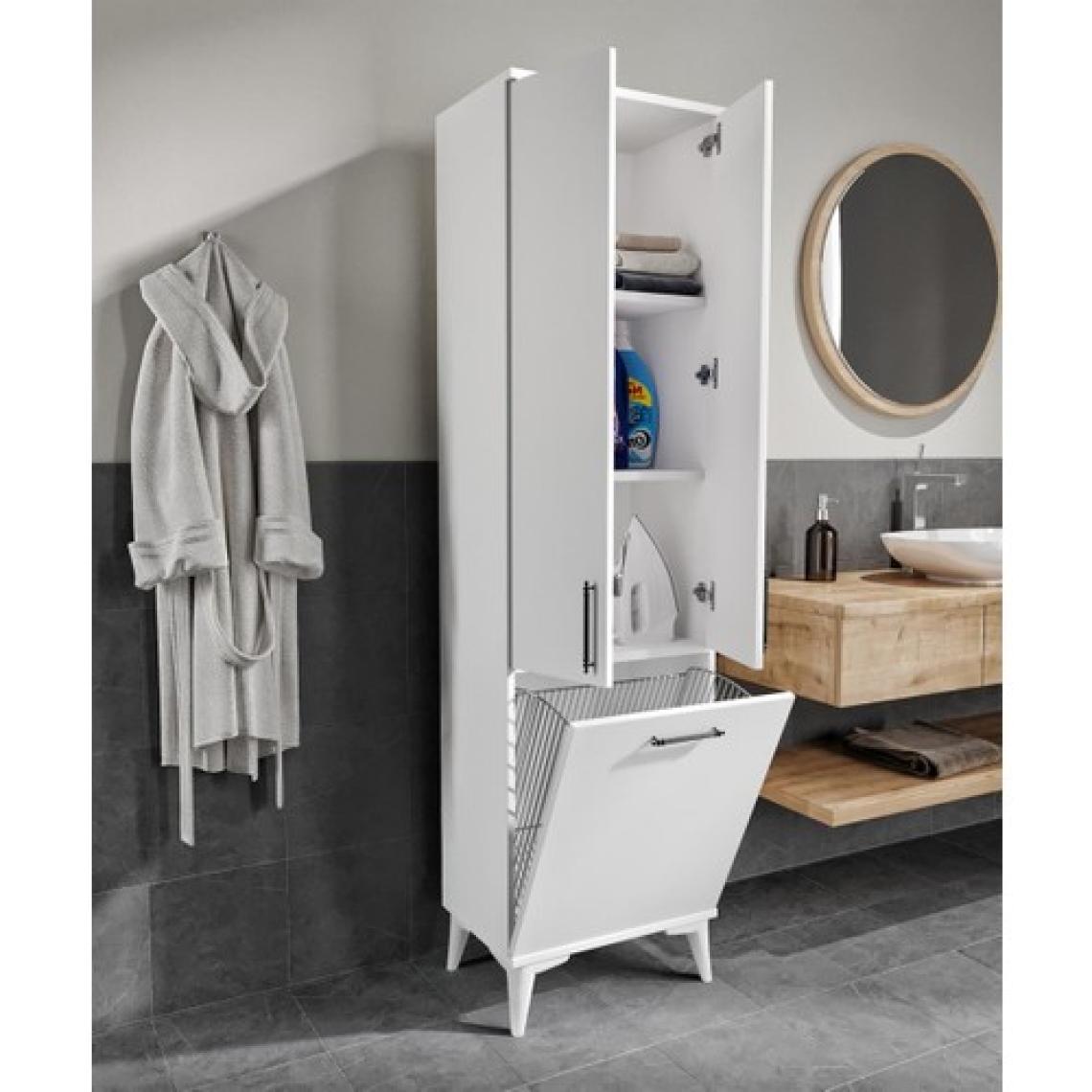 Merlin Mobilya Sezar Kirli Sepetli Banyo Dolabı