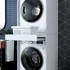 Rani KD113 Çamaşır ve Kurutma Makinesi Dolabı Çekmeceli Banyo Dolabı Beyaz