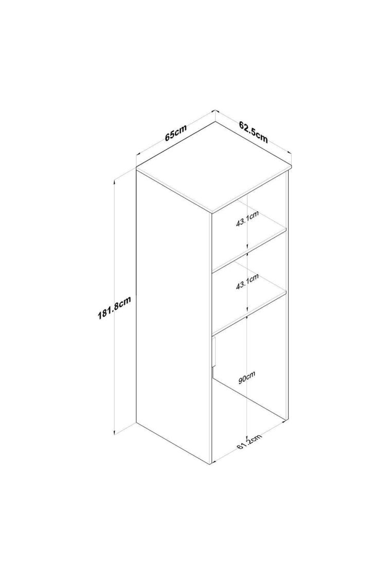 Rani KD110 Çamaşır Makinesi Dolabı 2 Kapaklı 2 Raflı Banyo Dolabı Beyaz