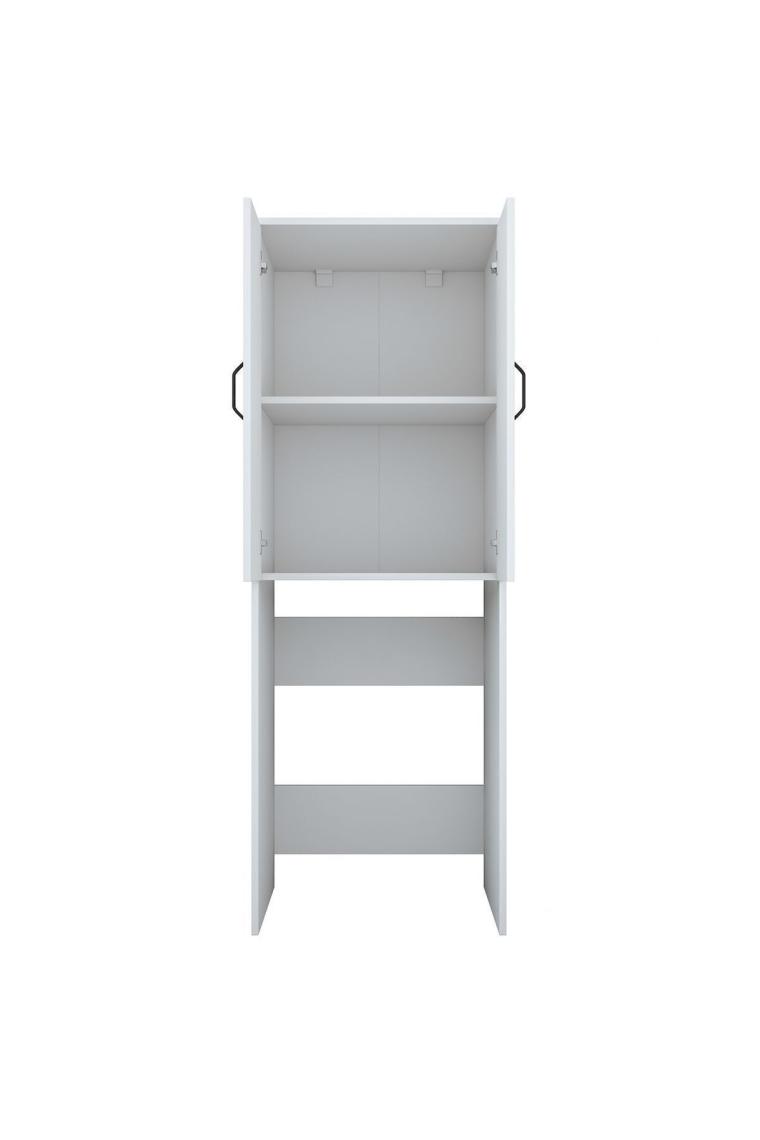 Rani KD110 Çamaşır Makinesi Dolabı 2 Kapaklı 2 Raflı Banyo Dolabı Beyaz