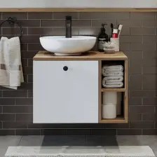 Banyo Dolabı Mat Mdf 110 x 35 cm Banyo Boy Dolabı