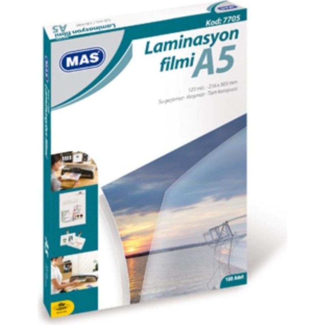 Mas A5 Boyut Laminasyon Kaplama Filmi 125 micron 100'LÜ PAKET