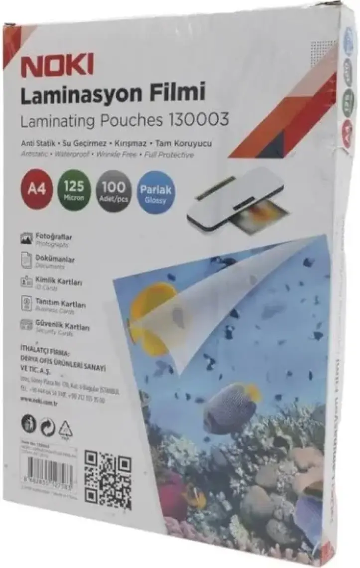Noki A4 Laminasyon Filmi 125 Mikron 100'lü Paket
