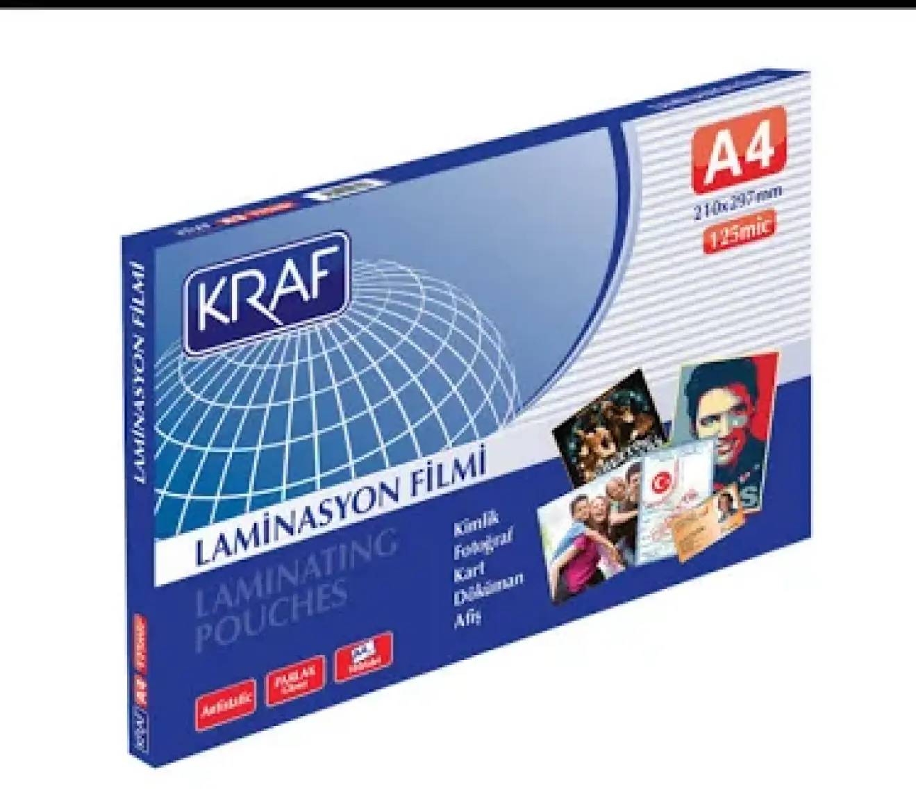 Kraf Laminasyon Filmi Parlak A4 125Mic 100'lü 2124