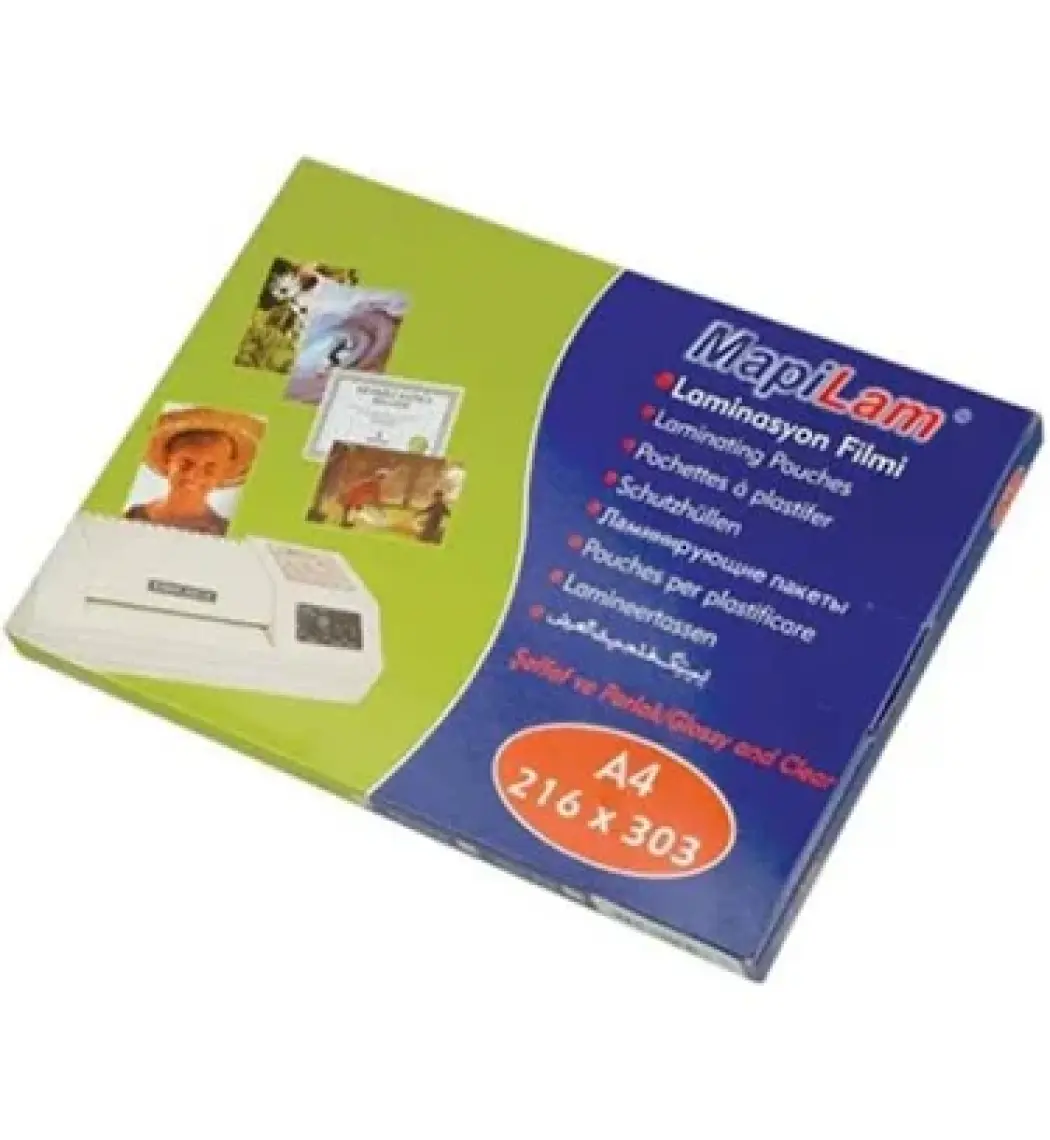 Kraf Laminasyon Filmi Parlak A4 125Mic 100'lü 2124
