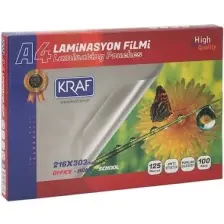 Kraf Laminasyon Filmi Parlak A4 125Mic 100'lü 2124