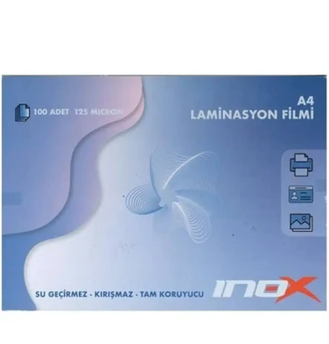 Inox A4 Laminasyon Filmi 100 Adet- 125 Micron