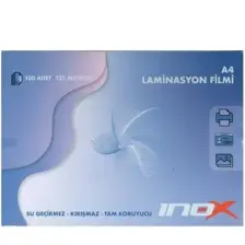 Inox A4 Laminasyon Filmi 100 Adet- 125 Micron