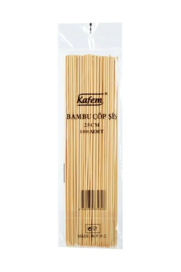 Kafem Çöp Şiş Bambu 25 cm 100'lü