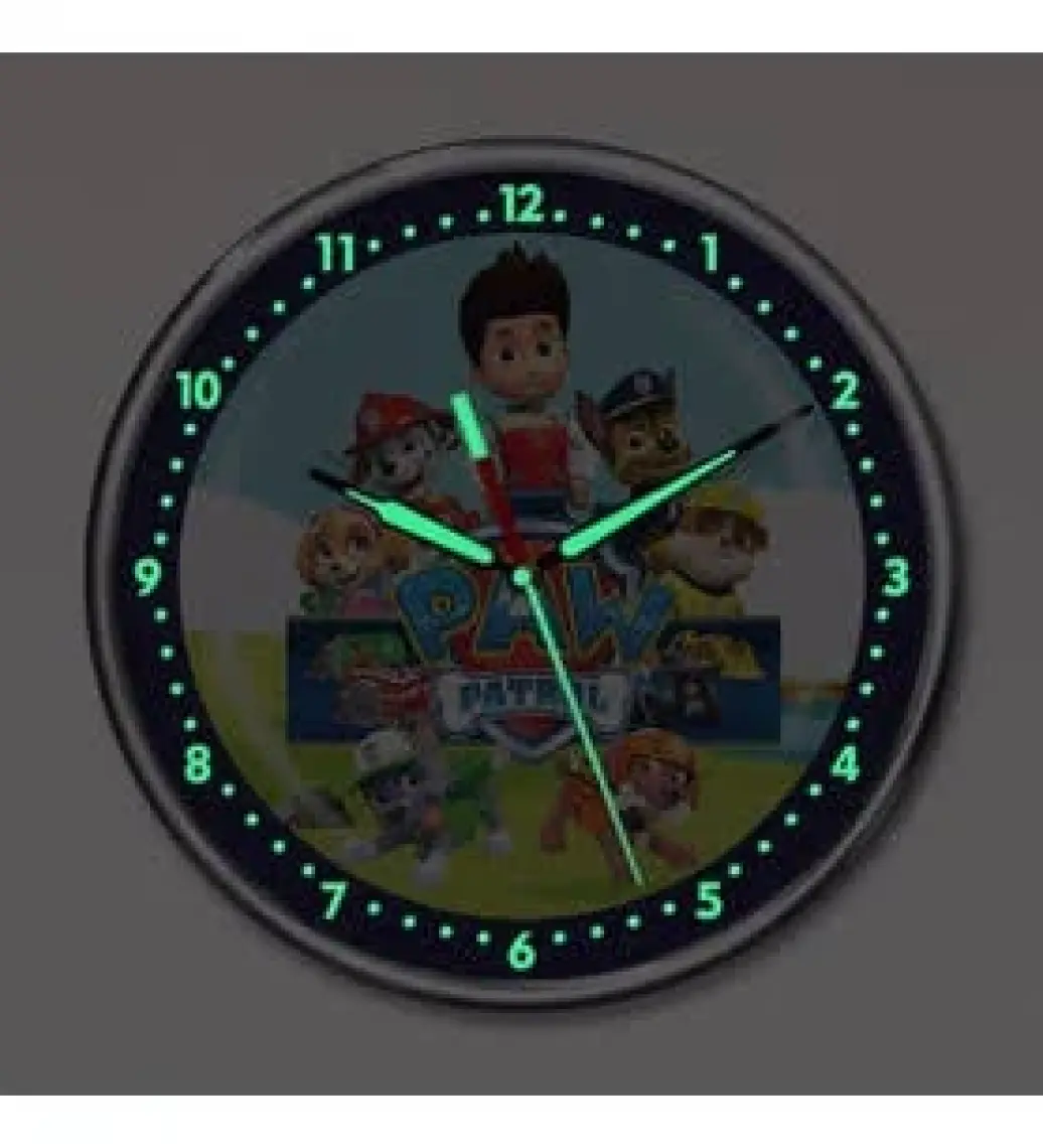 Dekor Loft Dekor Loft Premium Gece Parlayan Paw Patrol Çocuk Odası Duvar Saati