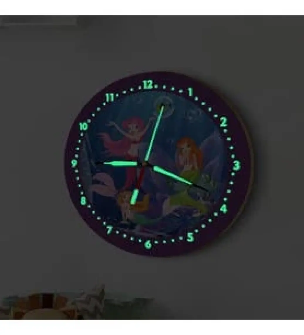 Dekor Loft Fosforlu Gece Parlayan Çocuk Odası Duvar Saati Denizkızı