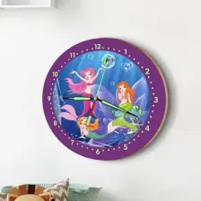 Dekor Loft Fosforlu Gece Parlayan Çocuk Odası Duvar Saati Denizkızı