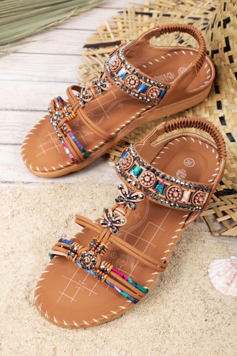 Marina Anatomik Guja Fashion Taşlı Günlük Kadın Sandalet