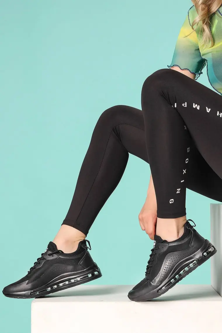 Jump 26275 Siyah Kadın Sneaker Günlük Spor Ayakkabı