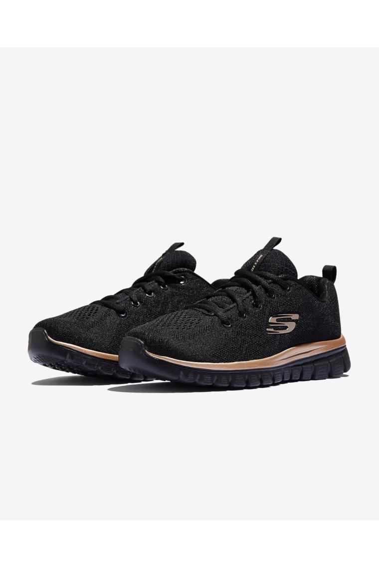 Skechers Graceful Get Connected Siyah-Gold Kadın Spor Ayakkabı 12615 BKRG