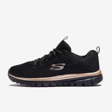 Skechers Graceful Get Connected Siyah-Gold Kadın Spor Ayakkabı 12615 BKRG