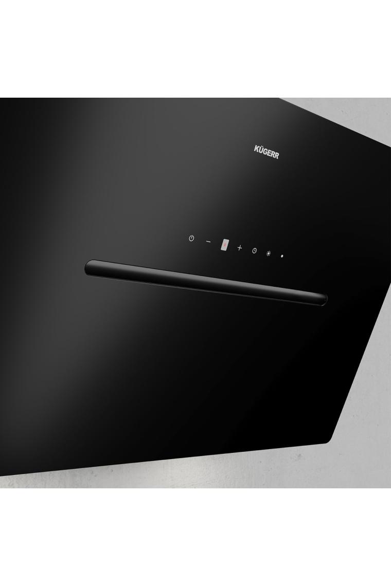 D8 90 Cm Siyah Cam Ankastre Sessiz Davlumbaz