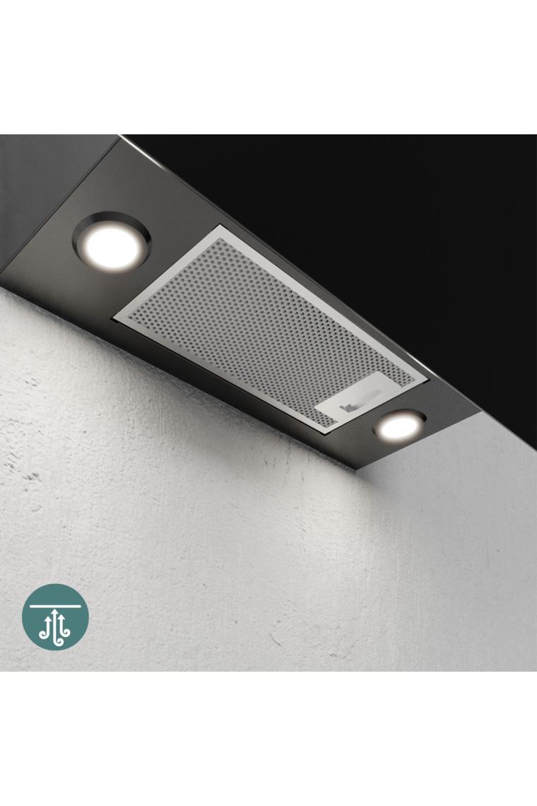 D8 90 Cm Siyah Cam Ankastre Sessiz Davlumbaz