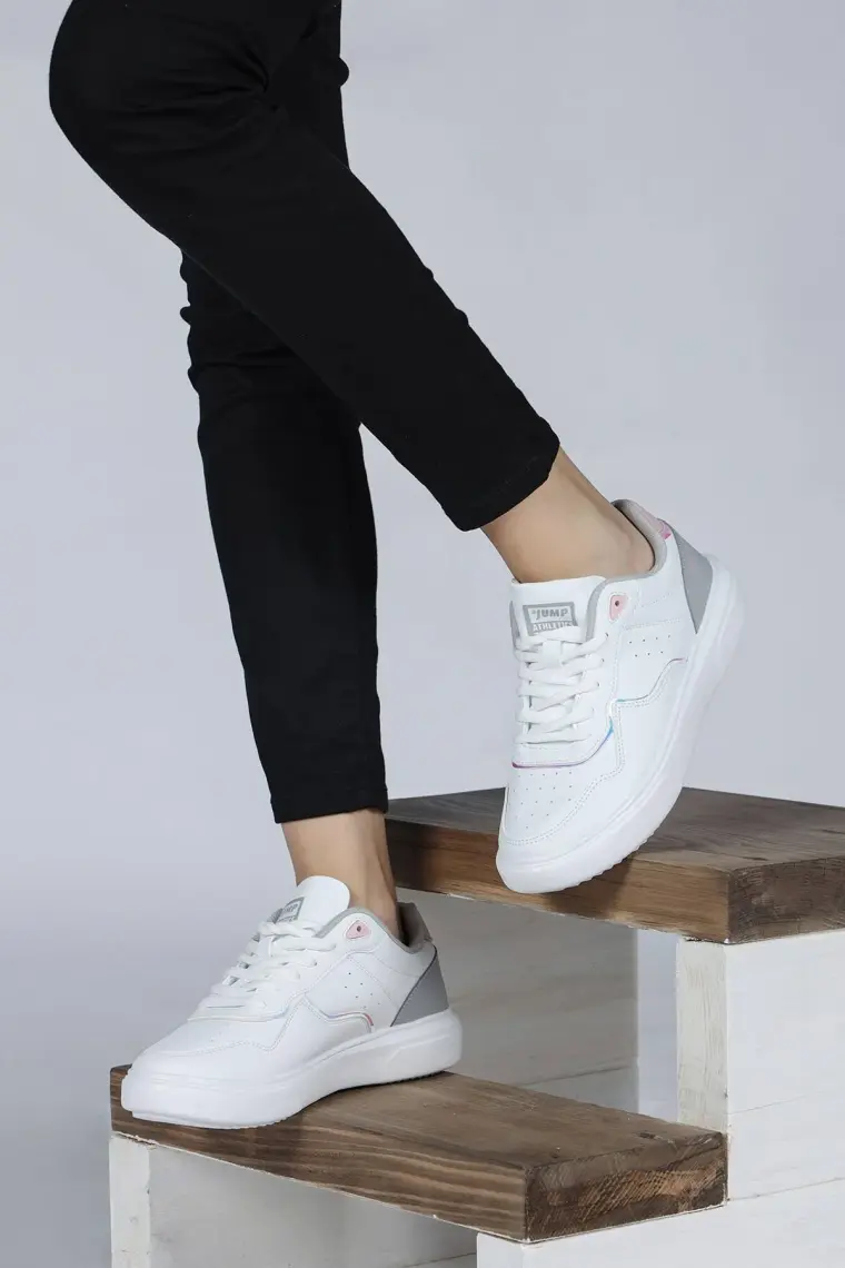 Jump 26821 Beyaz - Pembe Kadın Sneaker Günlük Spor Ayakkabı