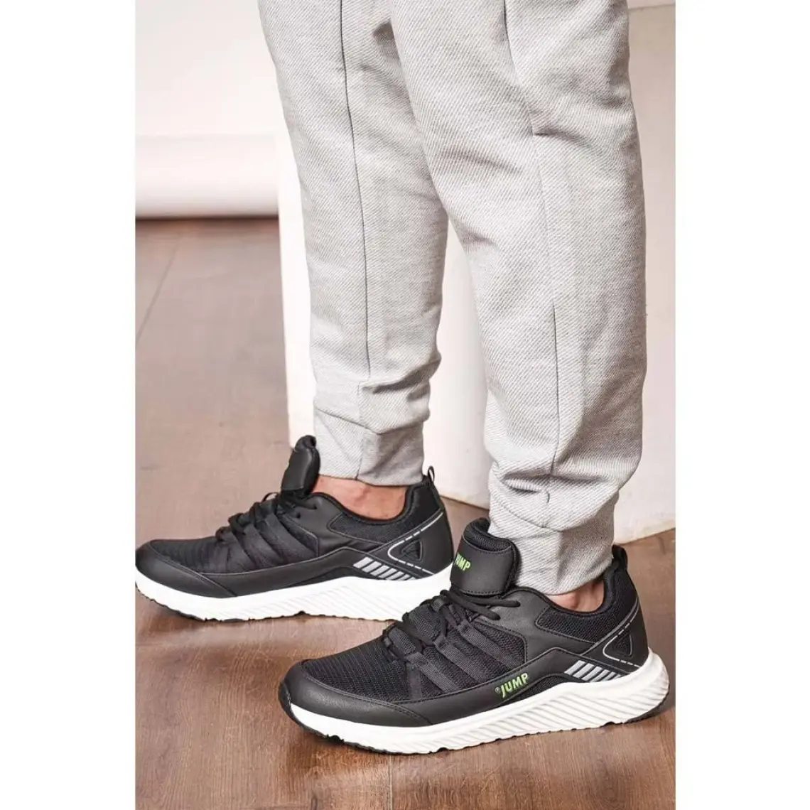 Jump 24865 Siyah - Neon Yeşil Erkek Sneaker Günlük Spor Ayakkabı