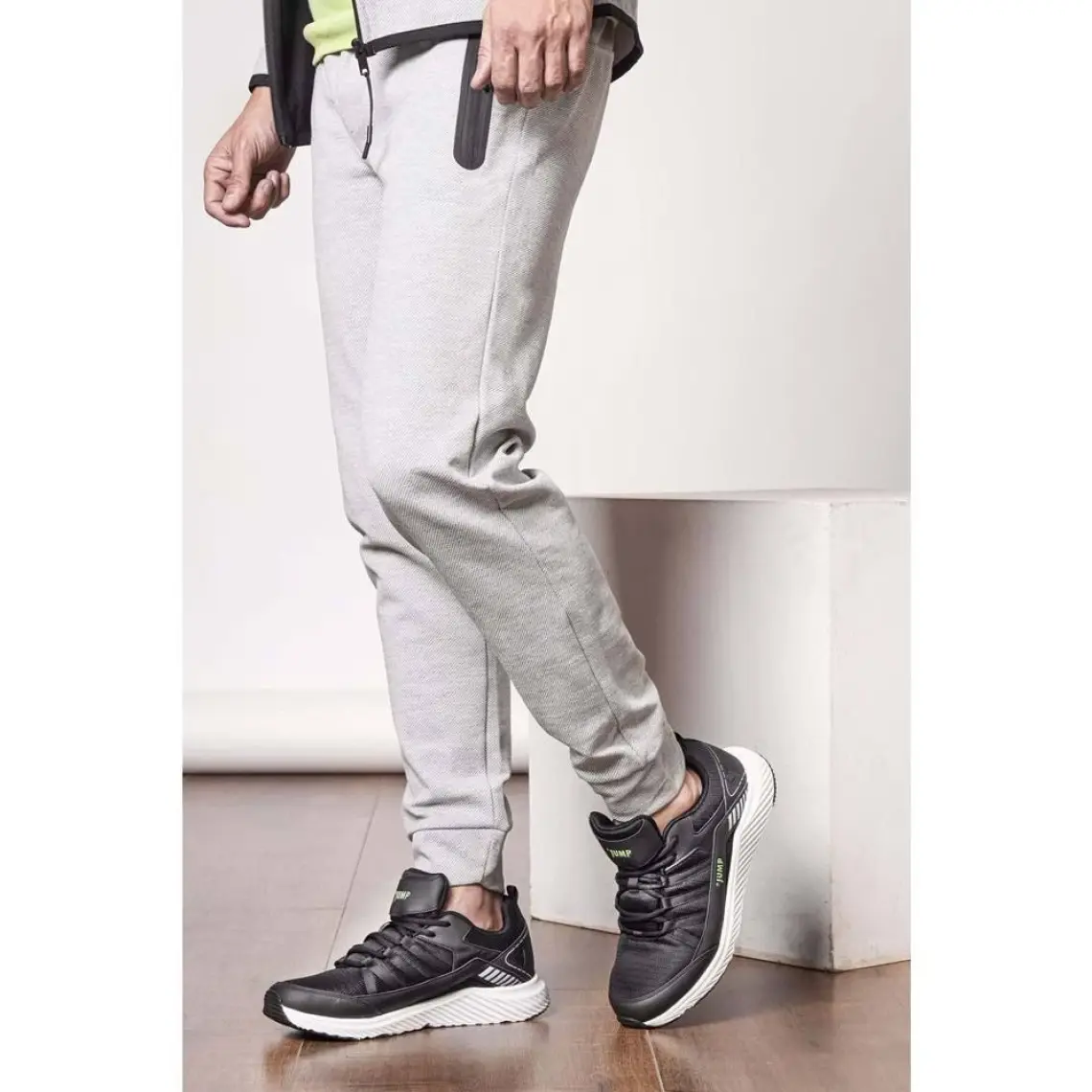 Jump 24865 Siyah - Neon Yeşil Erkek Sneaker Günlük Spor Ayakkabı