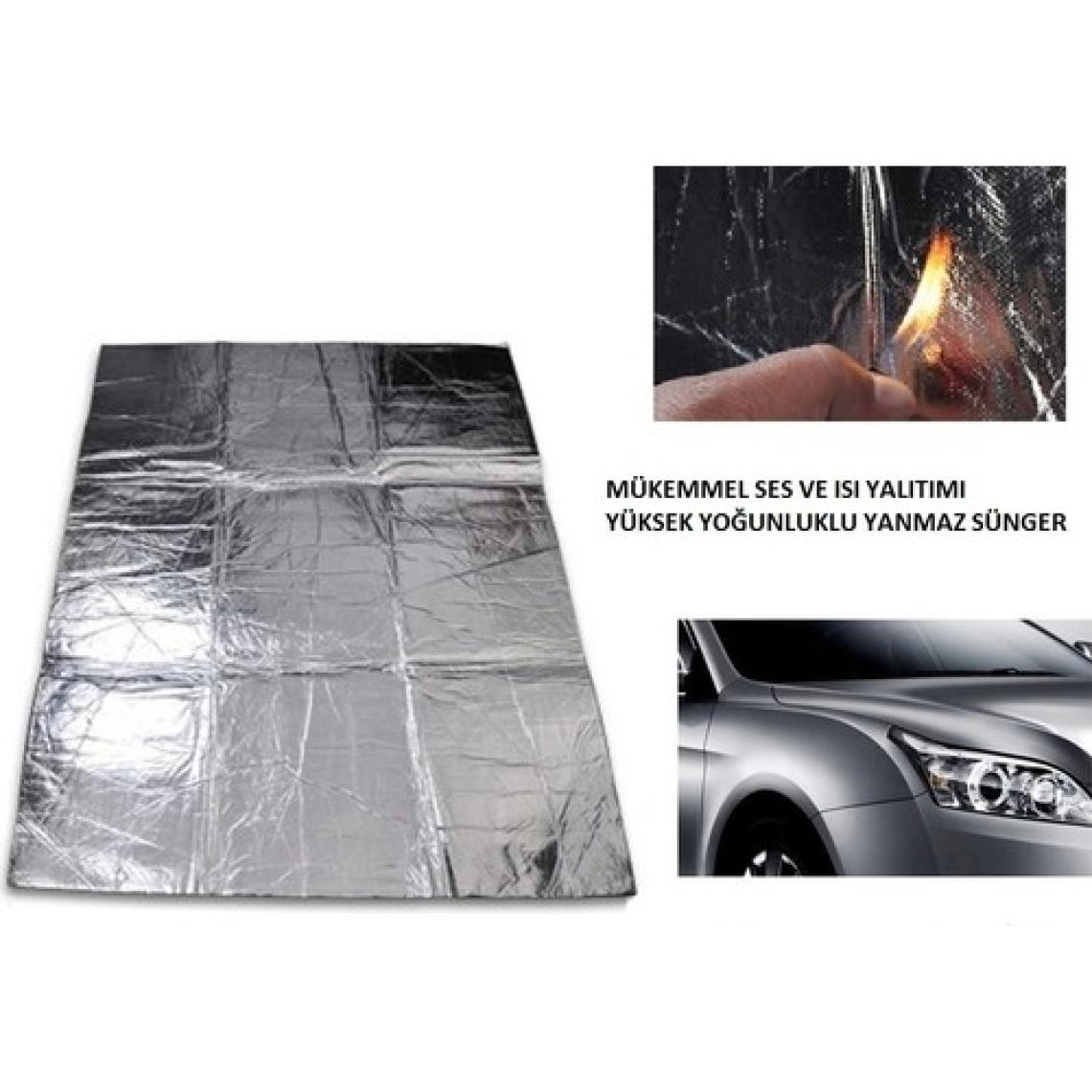 Türkeli Kaput Altı Alüminyum Folyolu Kaucuk Ses Yalıtım Levhası 6-9 mm 100X150