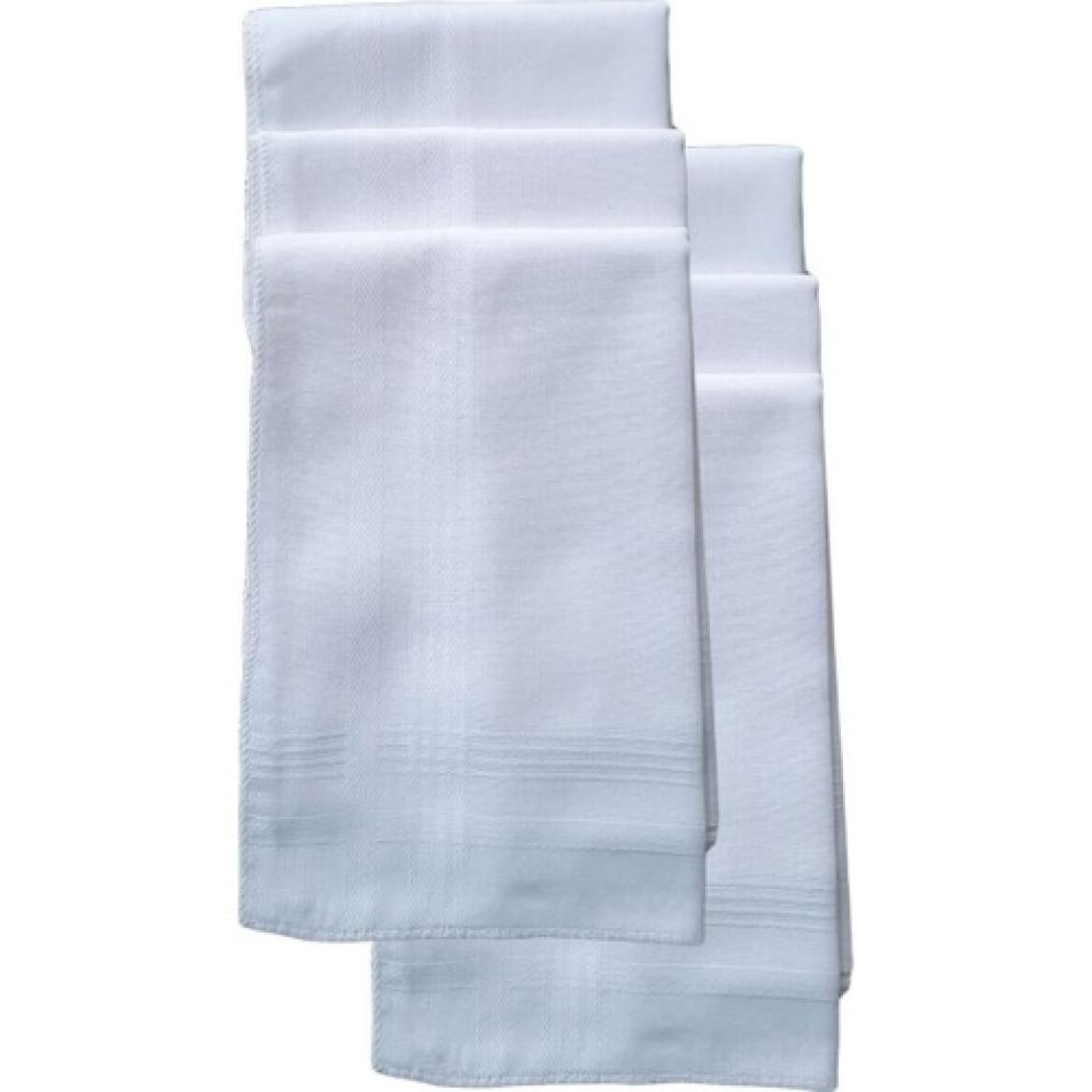 Hepsine Rakip 6 Lı El Cep Yaka Kumaş Mendil 36X36 cm 100 Pamuklu Tm Beyaz
