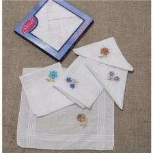 Elmira Gözde Işlemeli Bayan Mendili 12 Adet 28X28 cm 100 Pamuk