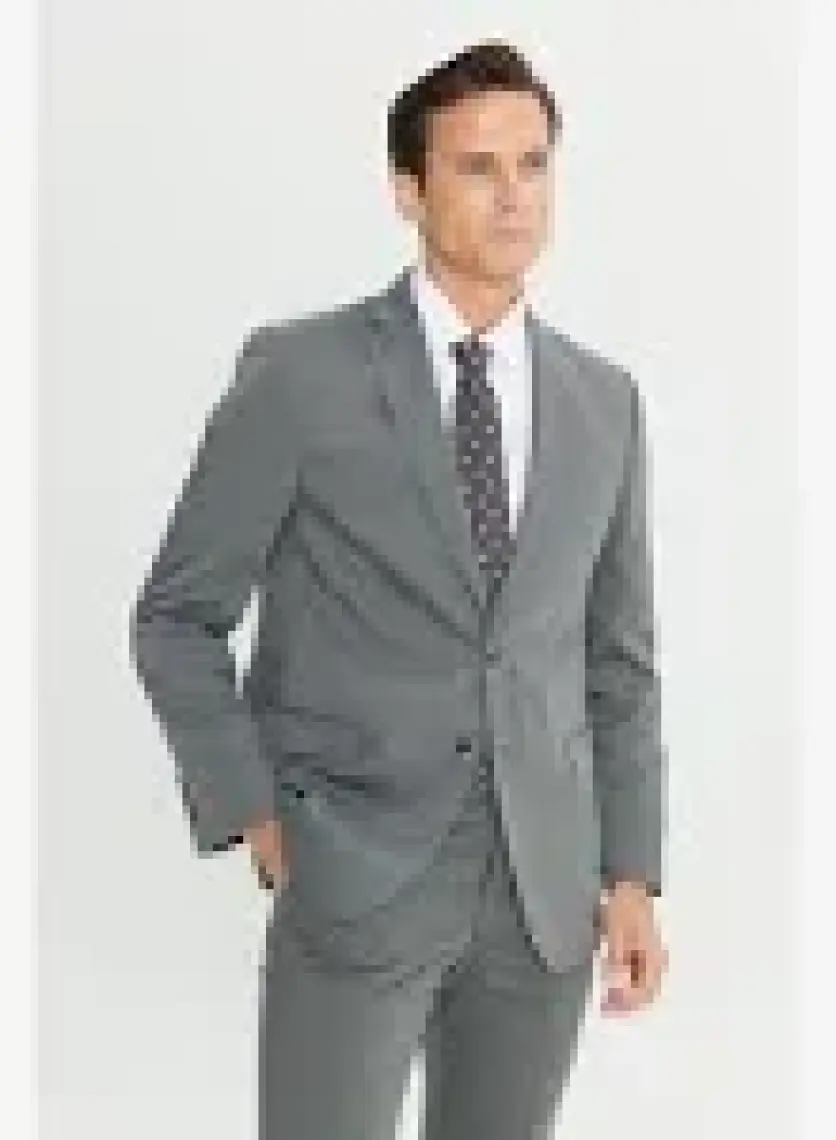 Slim Fit Dar Kesim Mono Yaka Takım Elbise