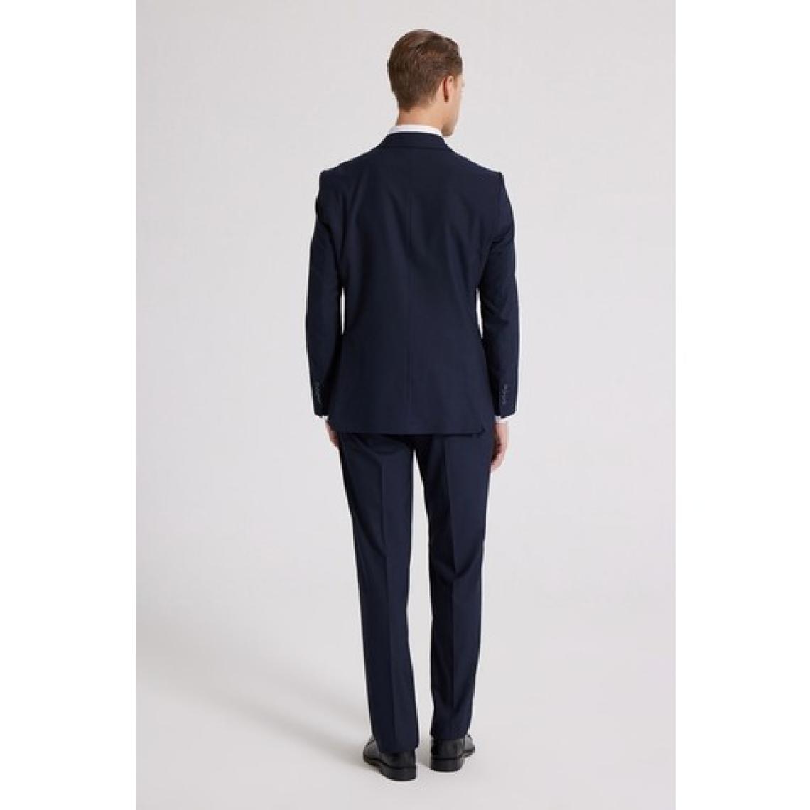 Slim Fit Lacivert Düz Mono Yaka Çift Yırtmaçlı Astarlı Takim Elbise 4HF05ORT01577