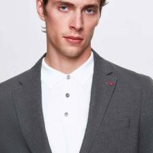 Slim Fit Gri Düz Mono Yaka Çift Yırtmaçlı Astarlı Takim Elbise 4HF05ORT01577