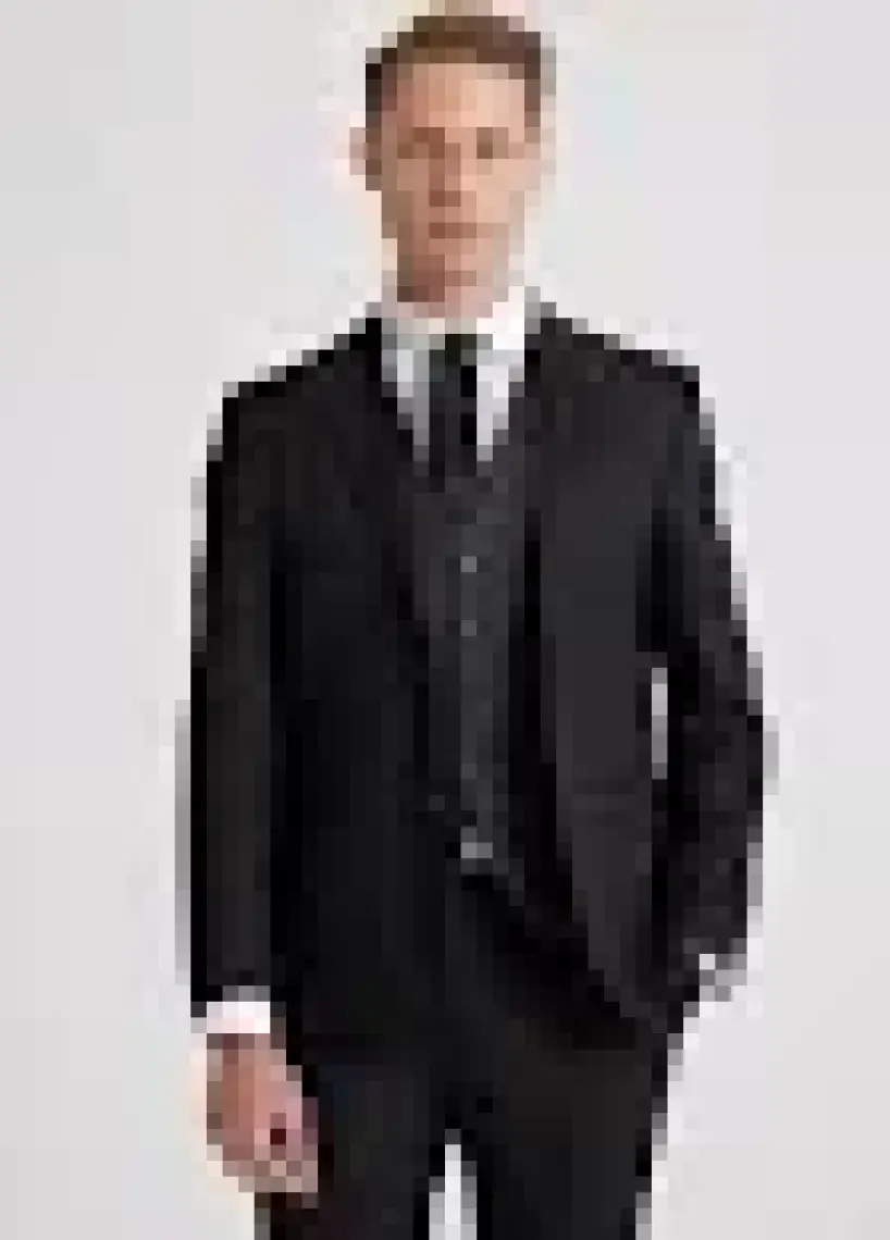 Slim Fit Siyah Düz Mono Yaka Tek Yırtmaçlı Astarlı Takim Elbise Kombinli 8HFY5ORTKMBN2