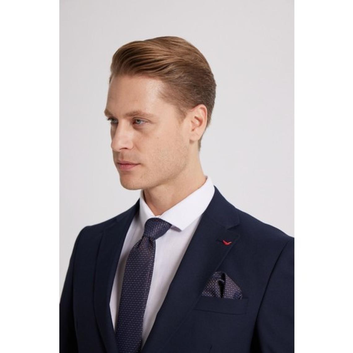 Slim Fit Lacivert Düz Mono Yaka Çift Yırtmaçlı Astarlı Takim Elbise 4HF05ORT01577