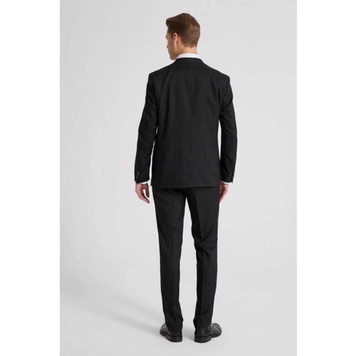 Slim Fit Siyah Düz Mono Yaka Tek Yırtmaçlı Astarlı Takim Elbise Kombinli 8HFY5ORTKMBN2