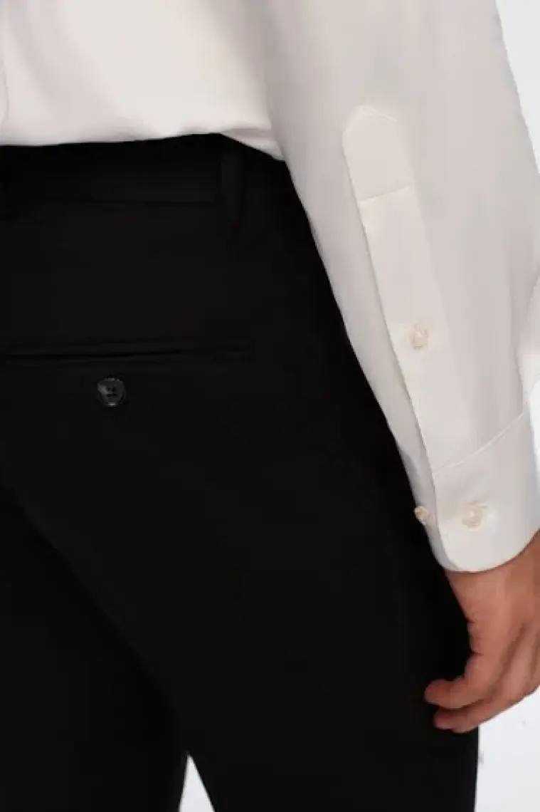 Slim Fit Siyah Düz Mono Yaka Çift Yırtmaçlı Astarlı Takim Elbise 4HF05ORT01577