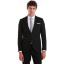 Hatemoğlu Siyah Slim Fit Mono Yaka Desenli Klasik Takım Elbise