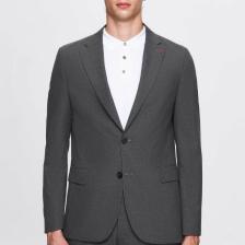 Slim Fit Gri Düz Mono Yaka Çift Yırtmaçlı Astarlı Takim Elbise 4HF05ORT01577