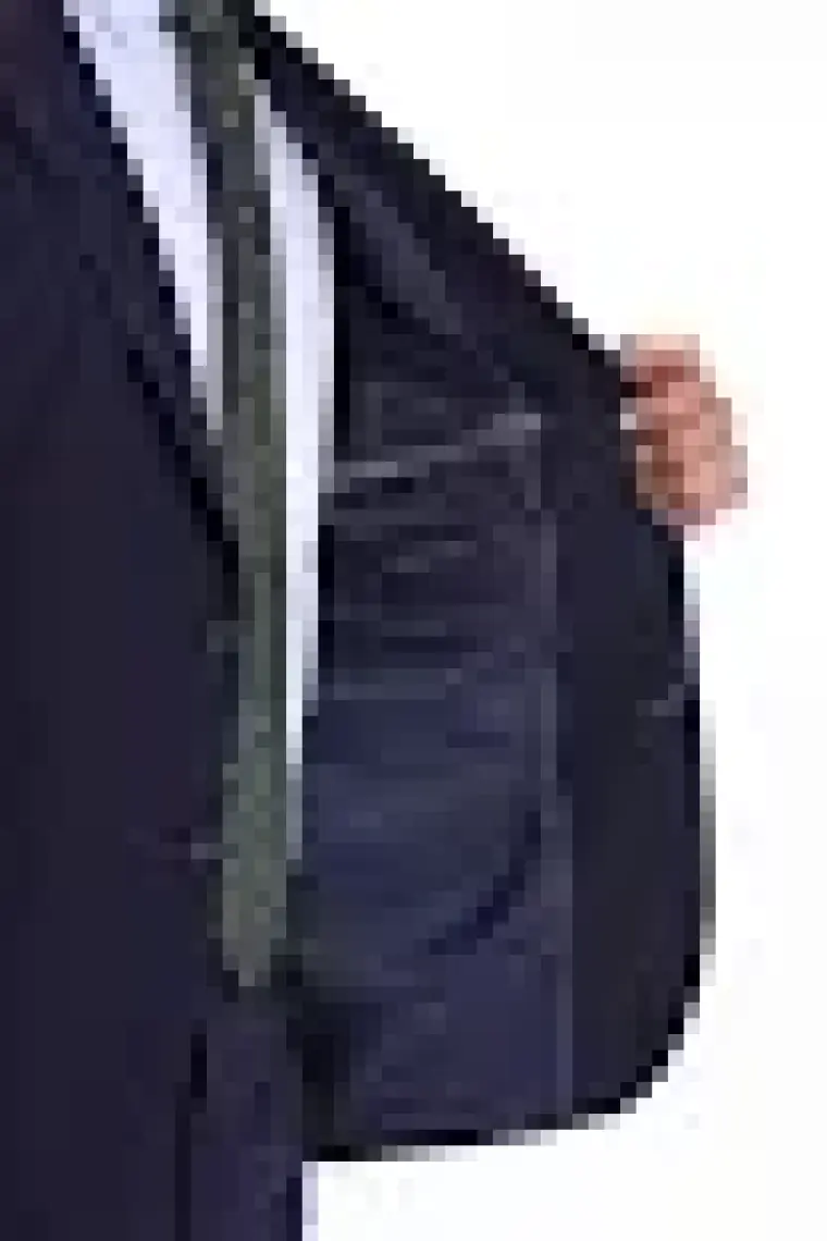 Hatemoğlu Lacivert D. Slim Fit Mono Yaka Desenli Klasik Takım Elbise