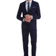 Hatemoğlu Lacivert D. Slim Fit Mono Yaka Desenli Klasik Takım Elbise