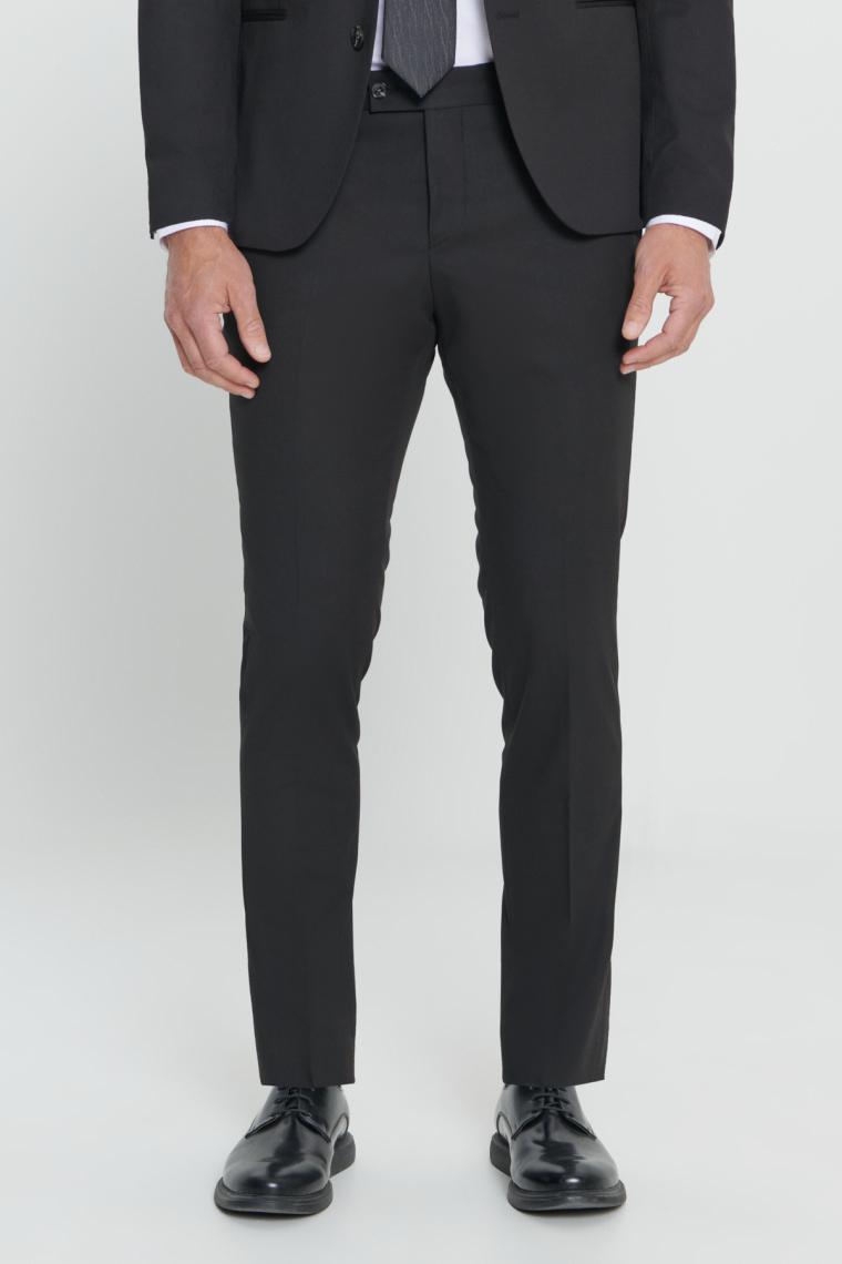 ALTINYILDIZ CLASSICS Erkek Siyah Ekstra Slim Fit Dar Kesim Kırlangıç Yaka Takım Elbise