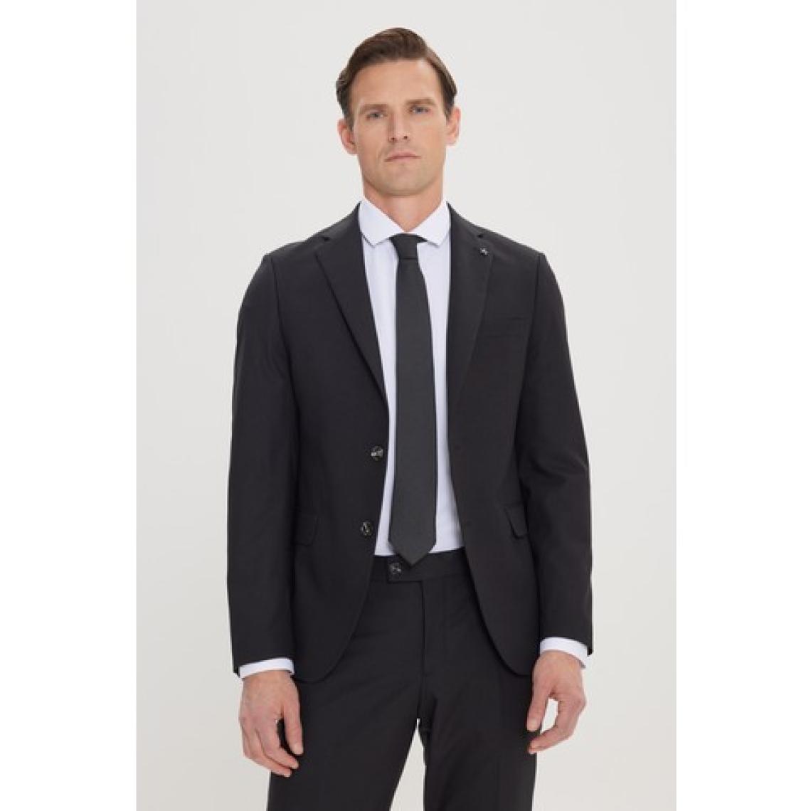 Altınyıldız Classics Erkek Siyah Slim Fit Dar Kesim Mono Yaka Takım Elbise