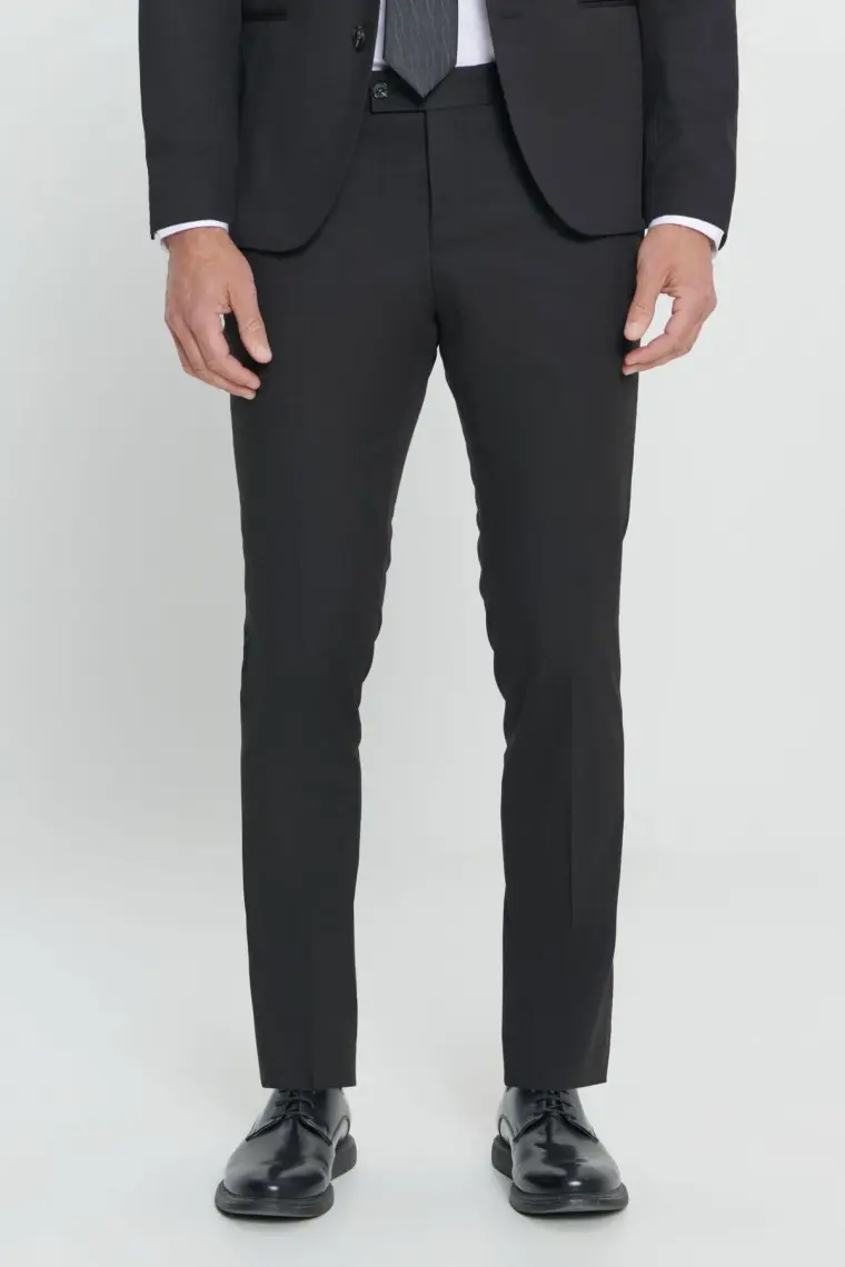 ALTINYILDIZ CLASSICS Erkek Siyah Ekstra Slim Fit Dar Kesim Kırlangıç Yaka Takım Elbise