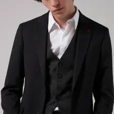Slim Fit Siyah Düz Mono Yaka Tek Yırtmaçlı Astarlı Takim Elbise Kombinli 8HFY5ORTKMBN2