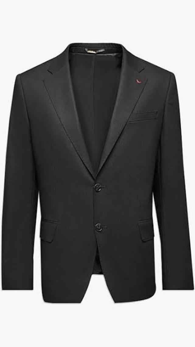 Slim Fit Siyah Düz Mono Yaka Çift Yırtmaçlı Astarlı Takim Elbise 4HF05ORT01577