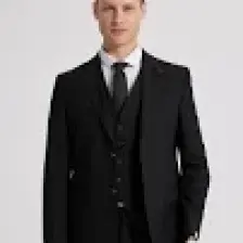 Slim Fit Siyah Mono Yaka Tek Yırtmaçlı Astarlı Takim Elbise Yelekli 4HFY5ORT01599